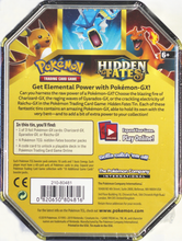 Load image into Gallery viewer, Pokemon TCG HIDDEN FATES Raichu GX Tin Set SEALED (4 packs + holo promo)
