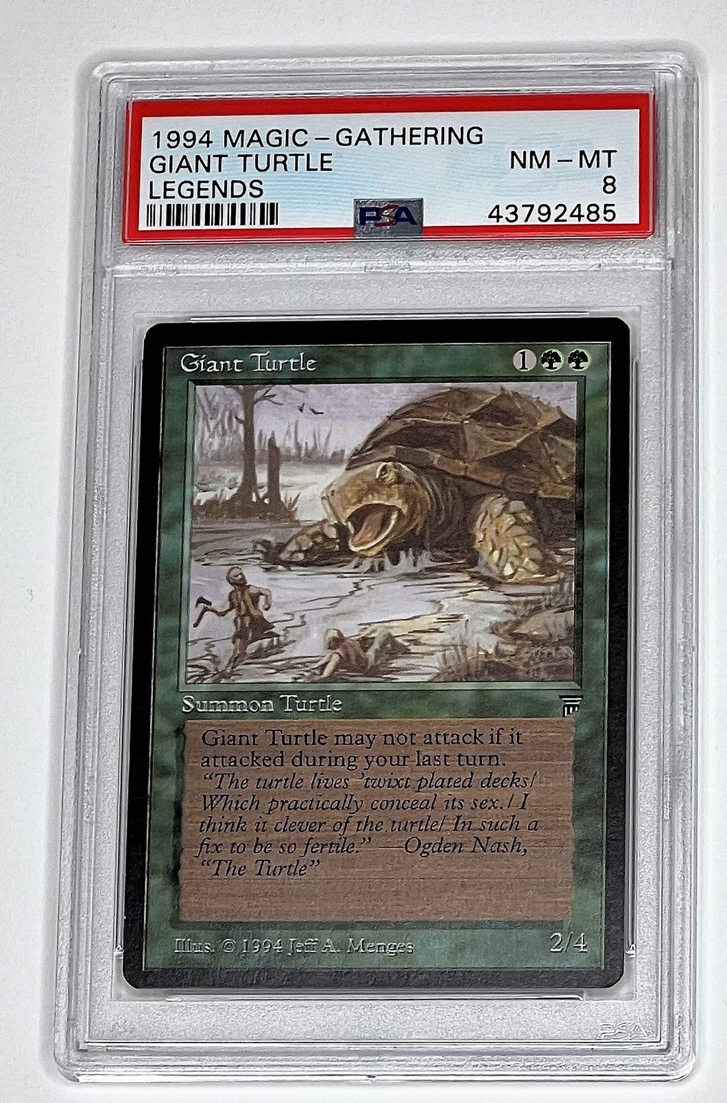 1994 Magic the Gathering Giant Turtle - Legends PSA 8