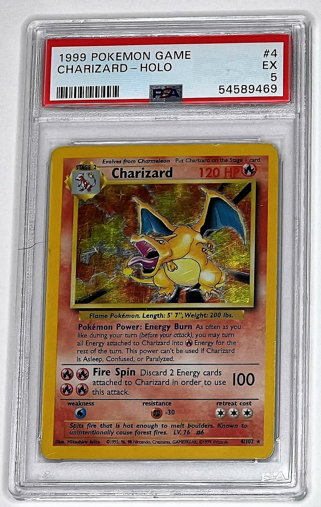 Pokemon TCG Base Set Charizard PSA 5