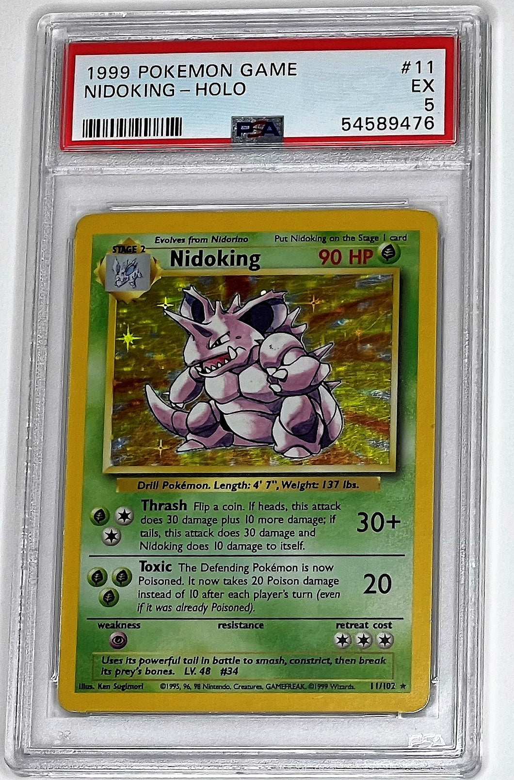 Pokemon TCG Base Set Nidoking PSA 5