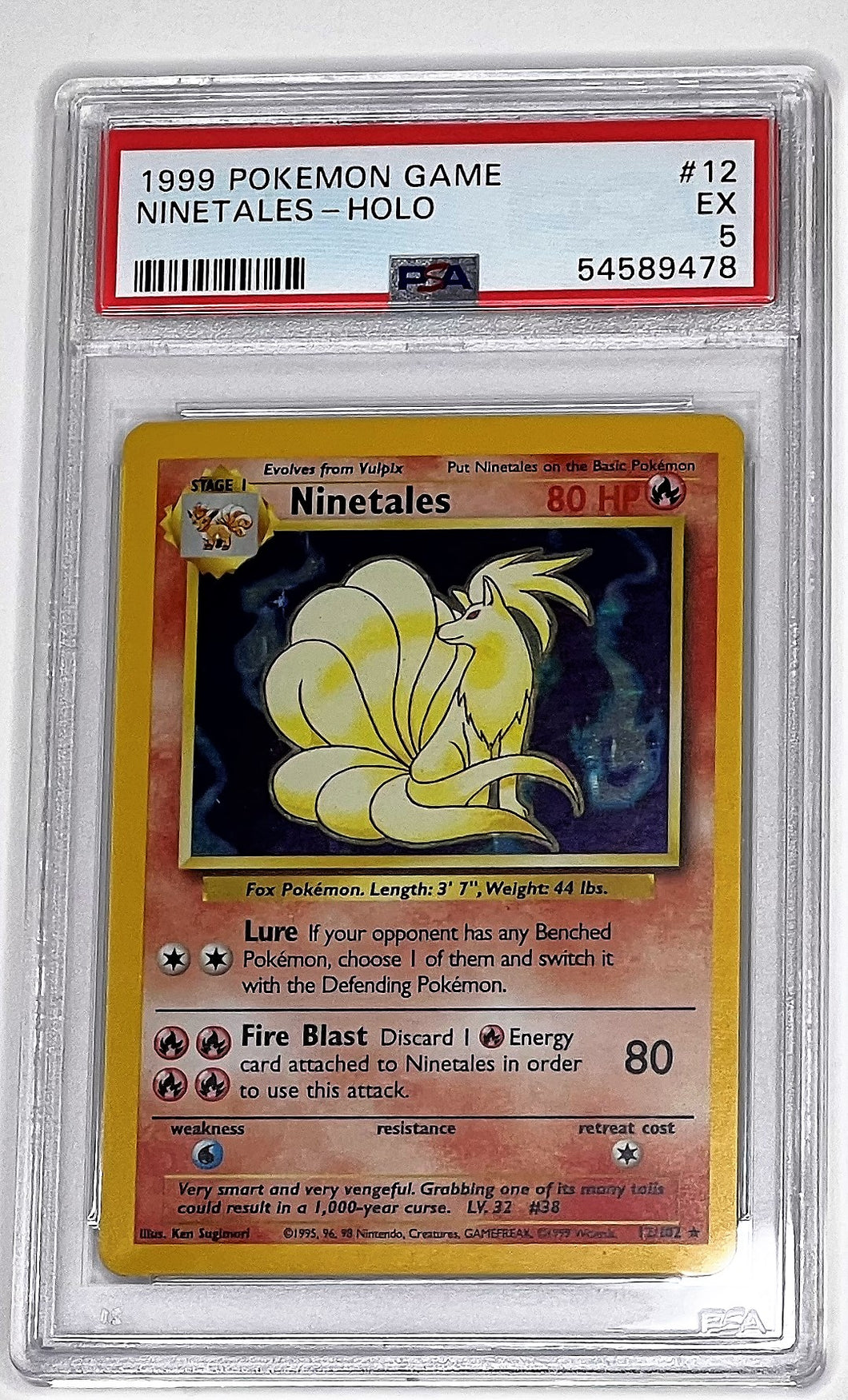 Pokemon TCG Base Set Ninetales PSA 5