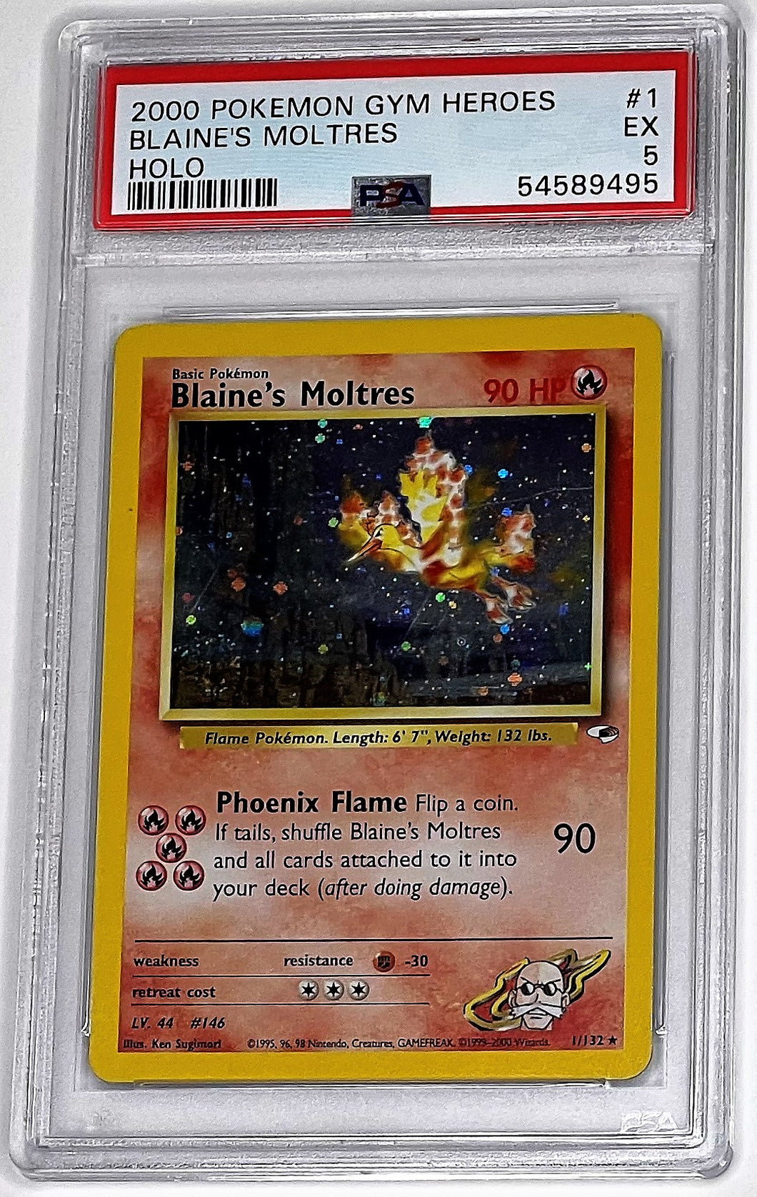 Pokemon TCG Gym Heros Blaine's Moltres PSA 5