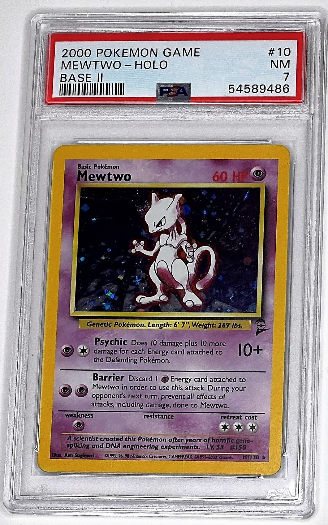 Pokemon TCG Base Set II Mewtwo PSA 7