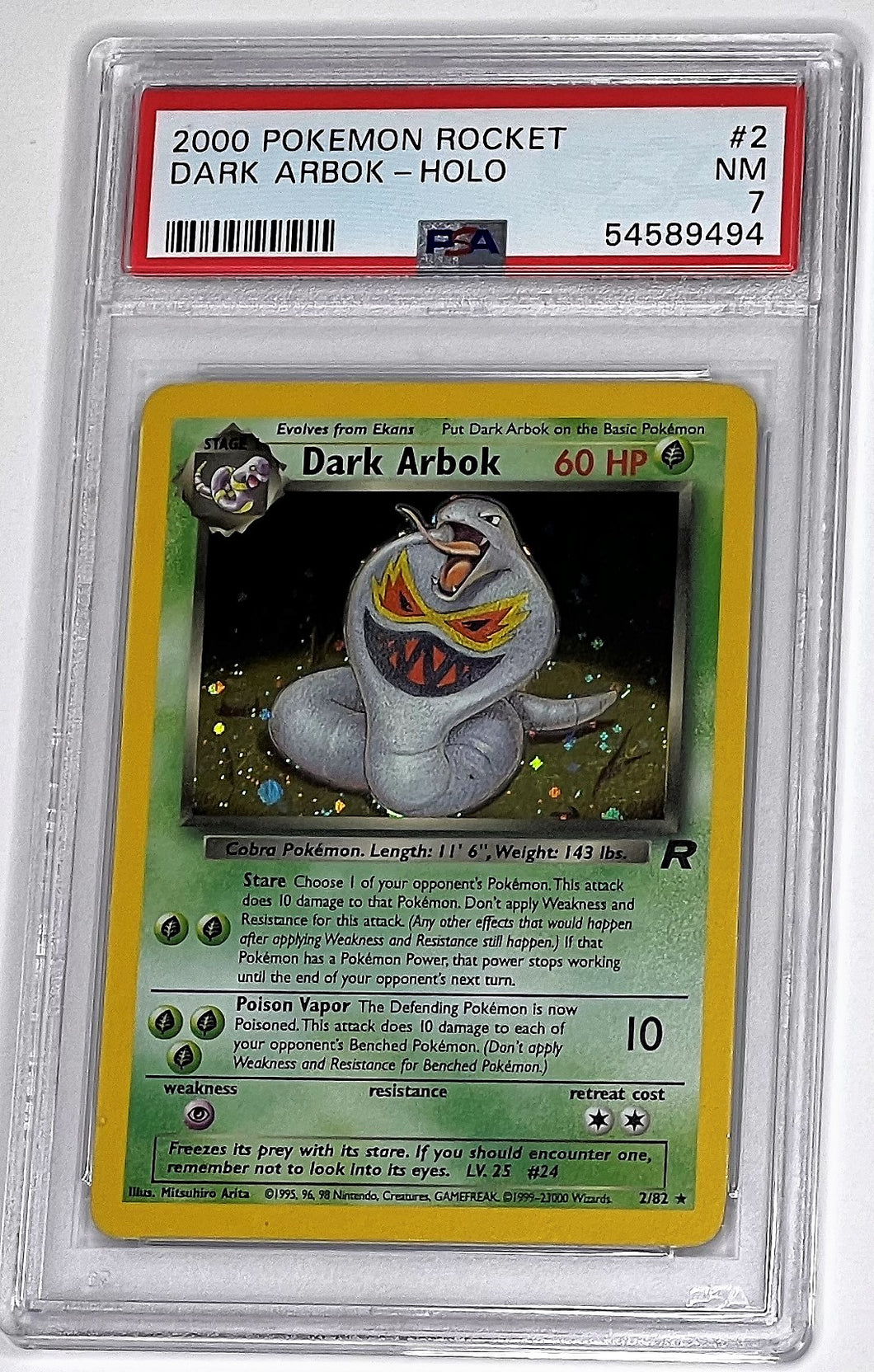 Pokemon TCG Team Rocket - Dark Arbok PSA 7