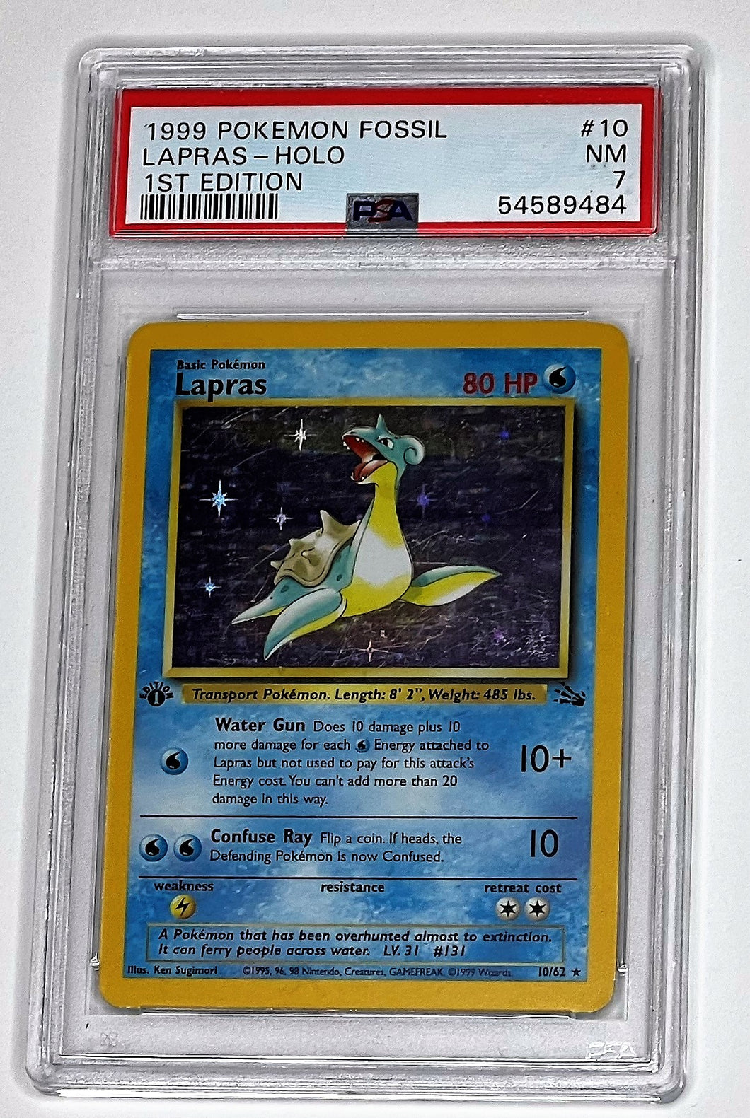 Pokemon TCG Fossil - Lapras 1st Edition PSA 7