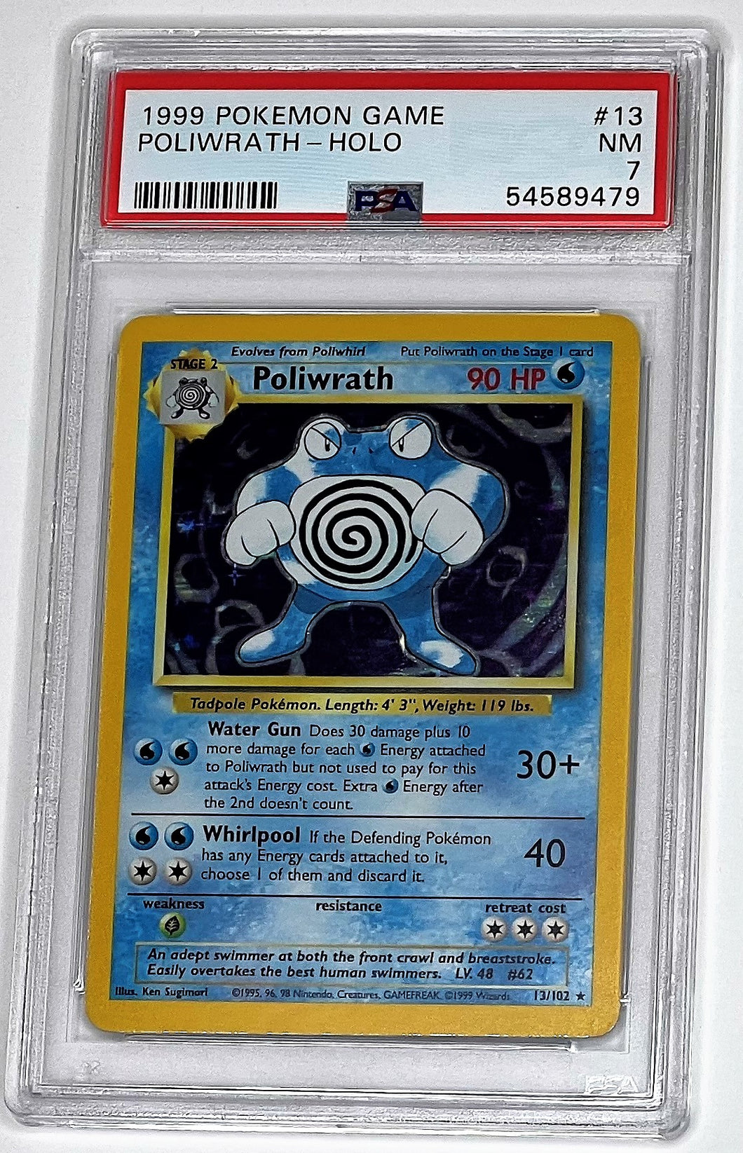 Pokemon TCG Base Set - Polywrath PSA 7