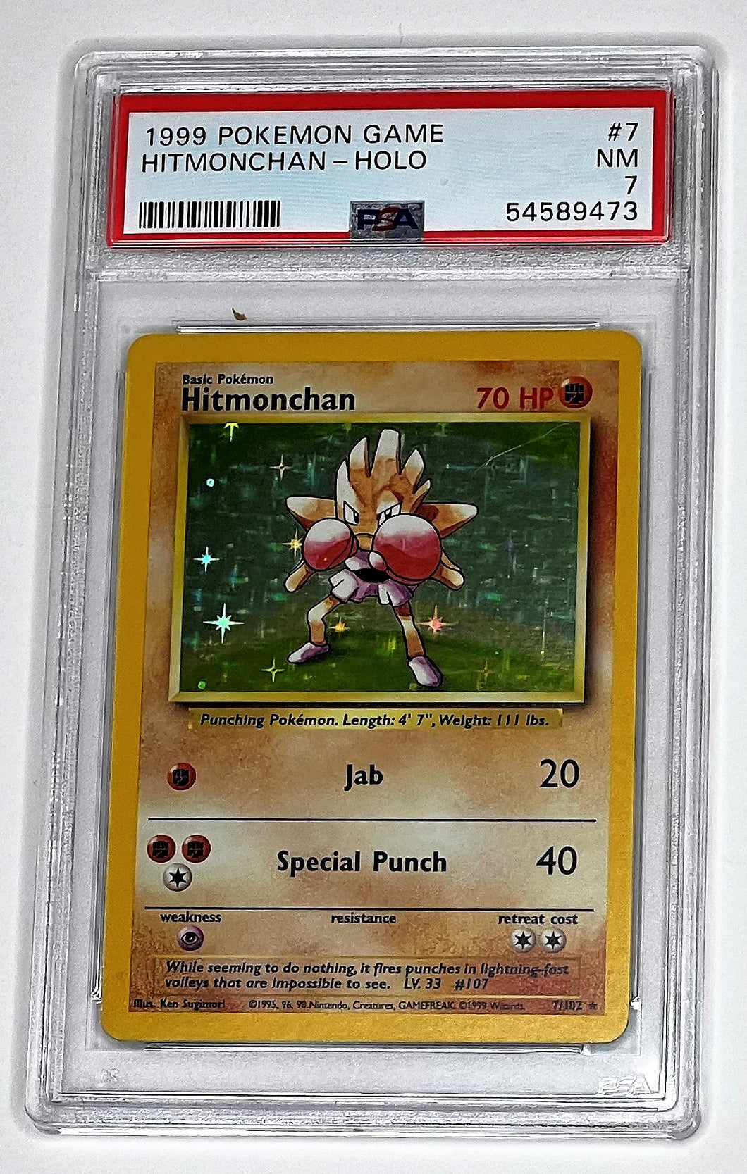 Pokemon TCG - Base Set - Hitmonchan PSA 7