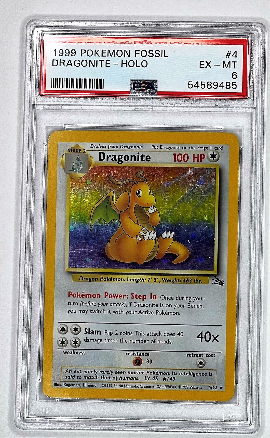 Pokemon TCG Fossil - Dragonite PSA 6