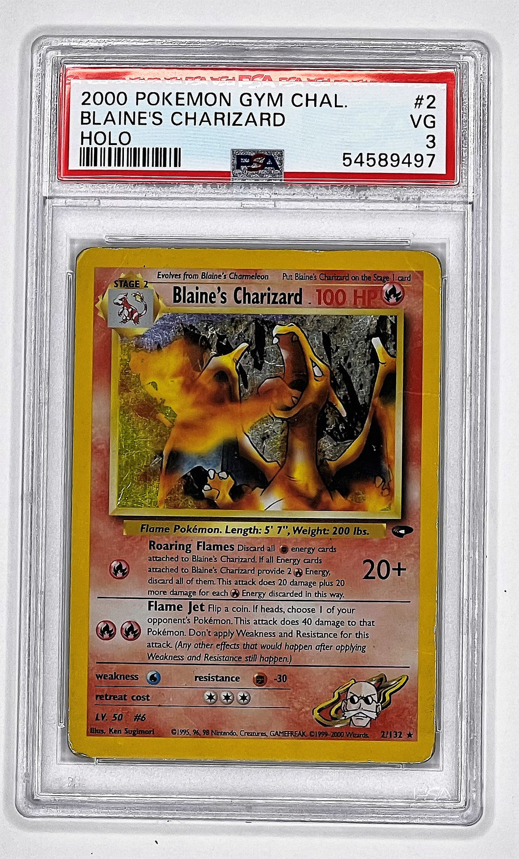 Pokemon TCGGym Challenge - Blaine's Charizard PSA 3