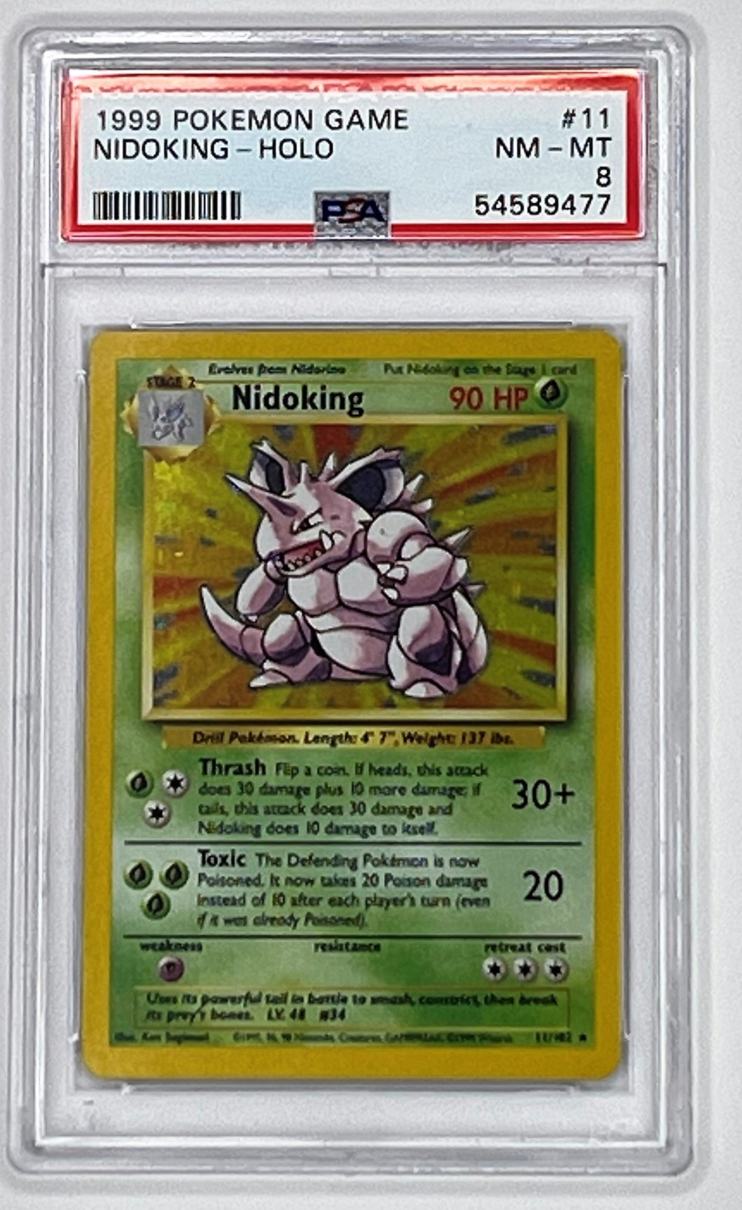 Pokemon TCG Base Set - Nidoking PSA 8