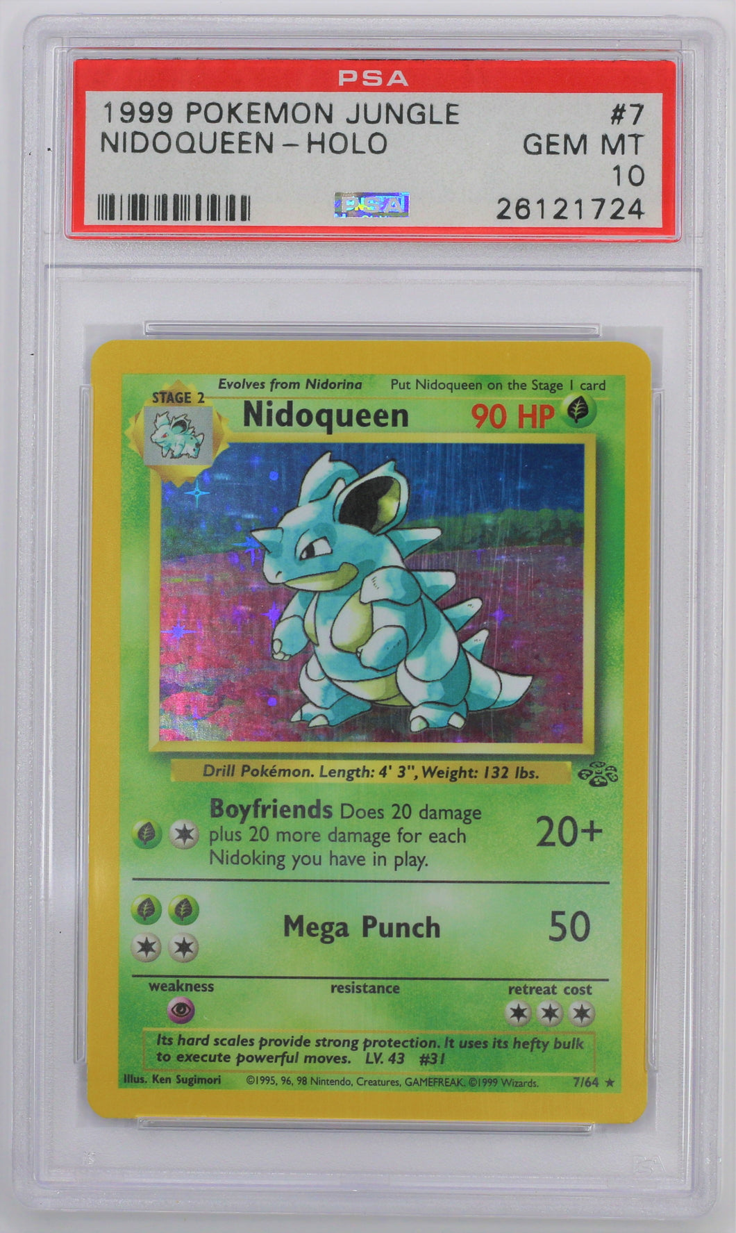 Pokemon TCG Nidoqueen PSA 10 GRADED Jungle