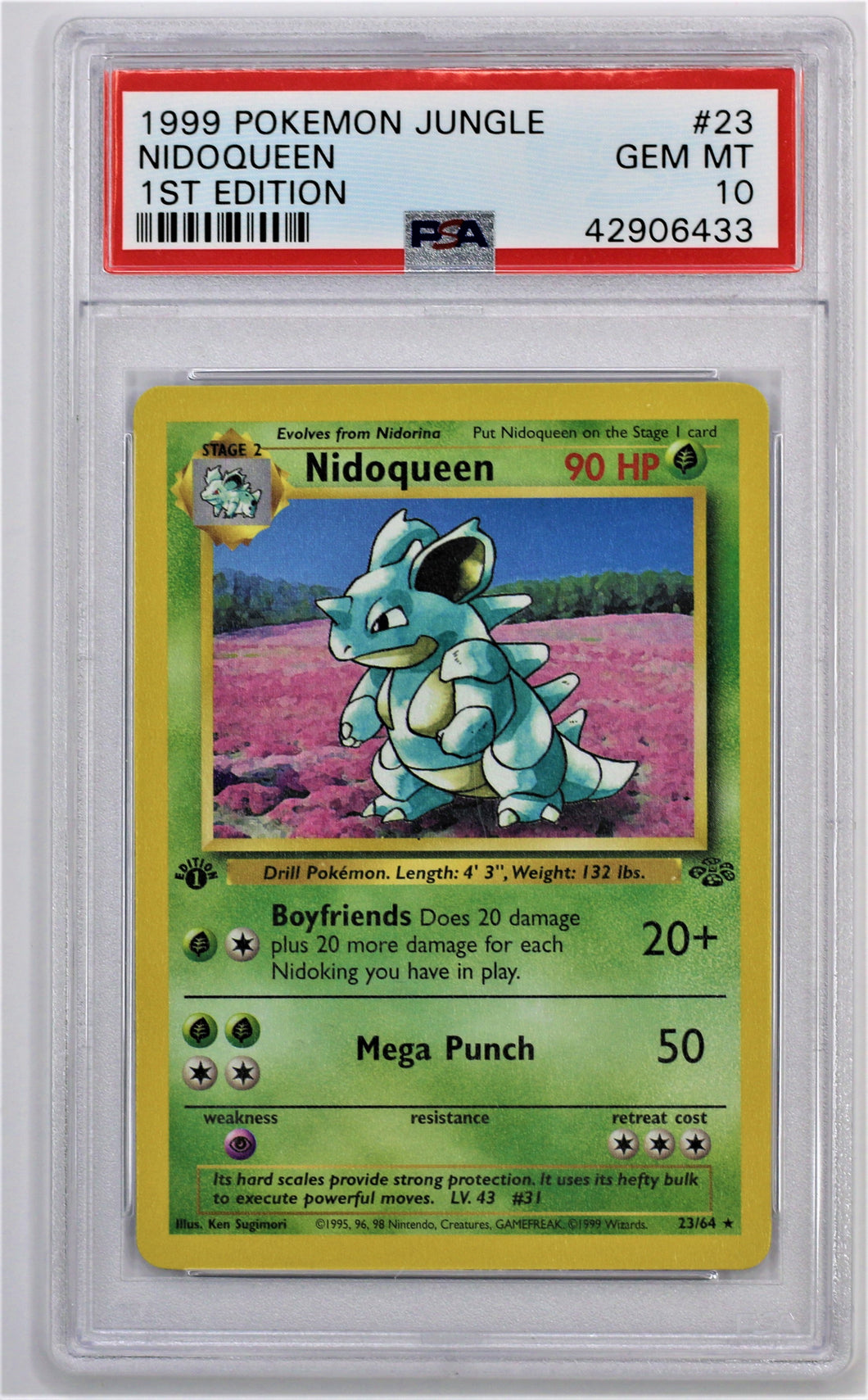 Pokemon TCG Nidoqueen First Edition PSA 10 GRADED Jungle