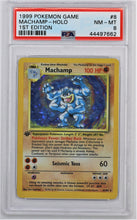 Load image into Gallery viewer, Pokemon TCG Machamp First Edition PSA 8 GRADED Base Set
