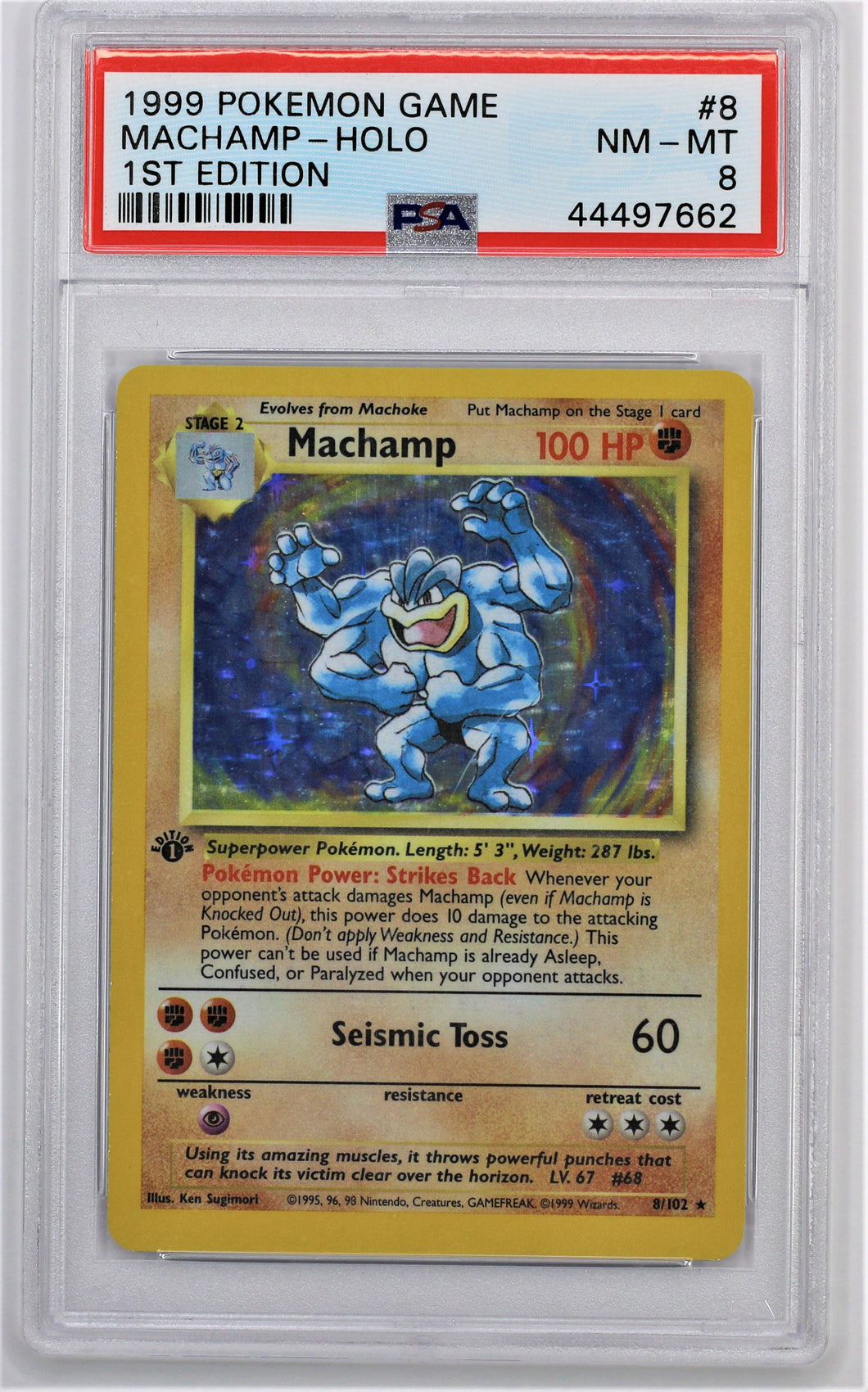 Pokemon TCG Machamp First Edition PSA 8 GRADED Base Set