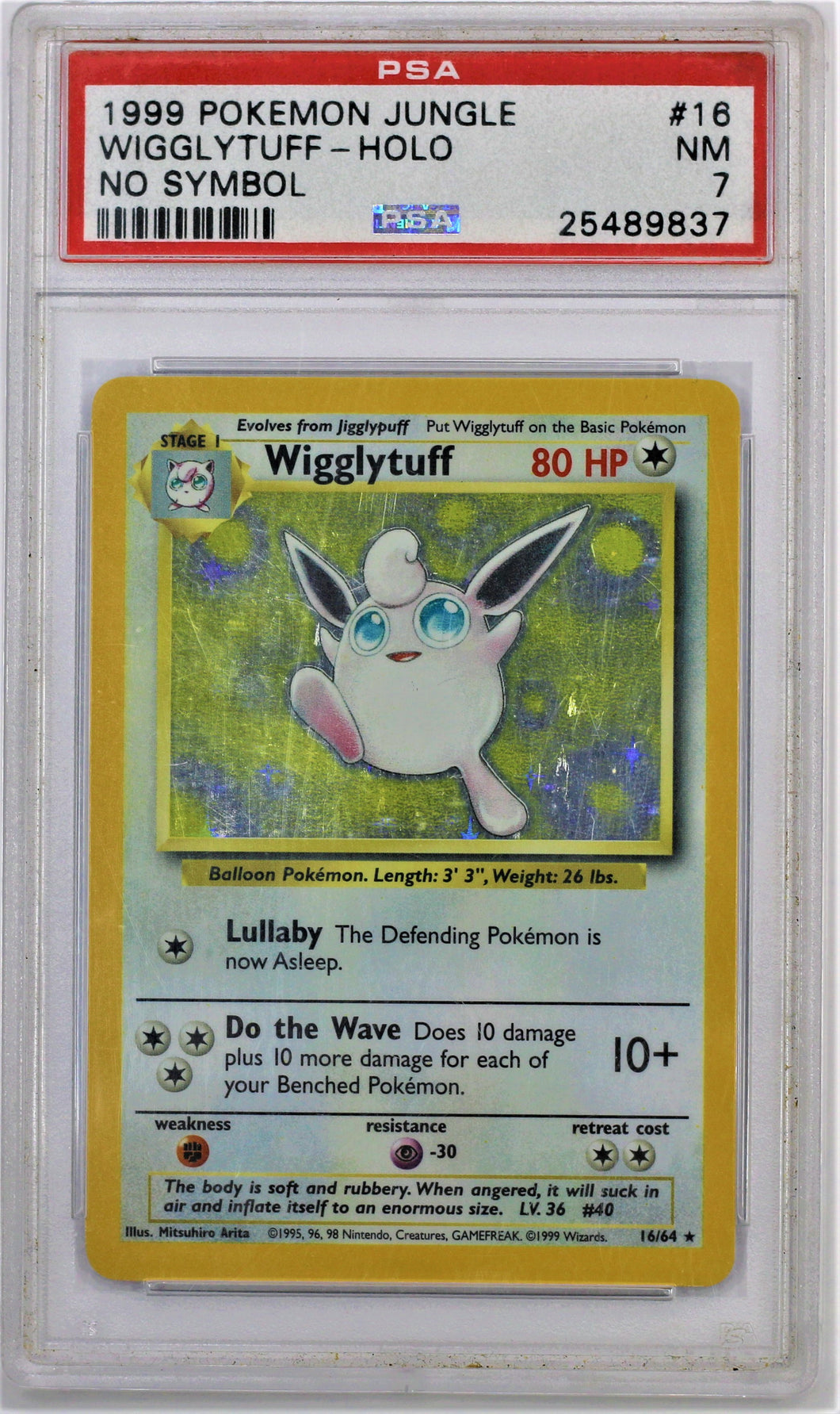 Pokemon TCG Wigglytuff PSA 7 GRADED Jungle NO SYMBOL