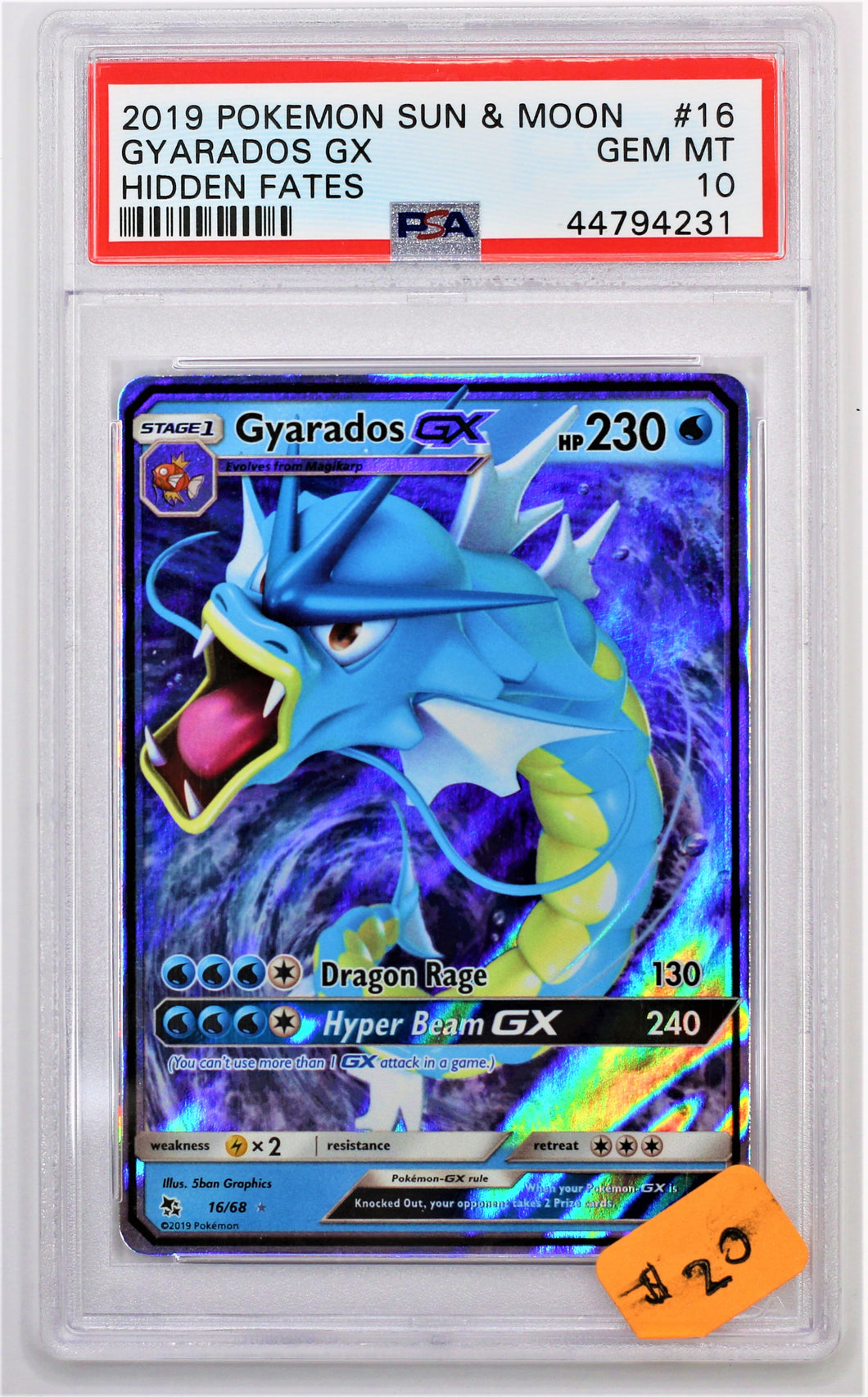 Pokemon TCG Gyarados GX PSA 10 GRADED Hidden Fates