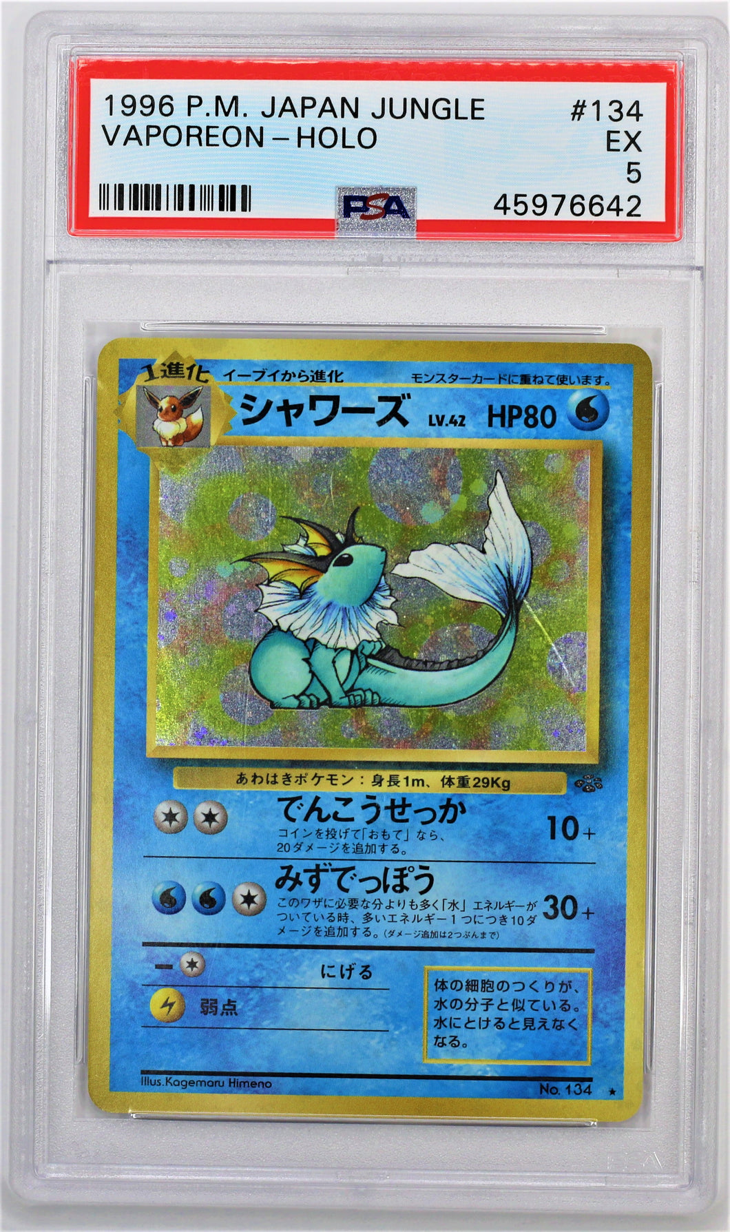 Pokemon TCG Vaporeon PSA 5 GRADED Japanese Jungle