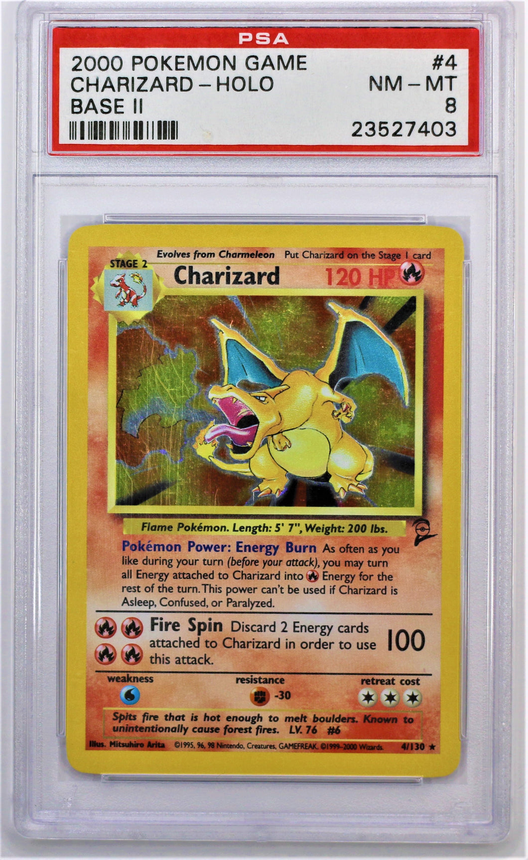 Pokemon TCG Charizard PSA 8 GRADED Base Set 2