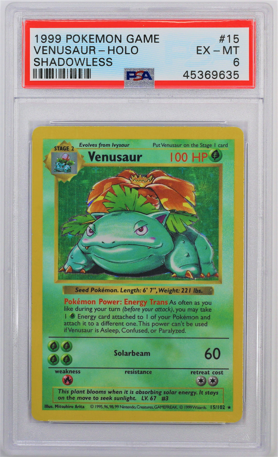 Pokemon TCG Venusaur PSA 6 GRADED Shadowless