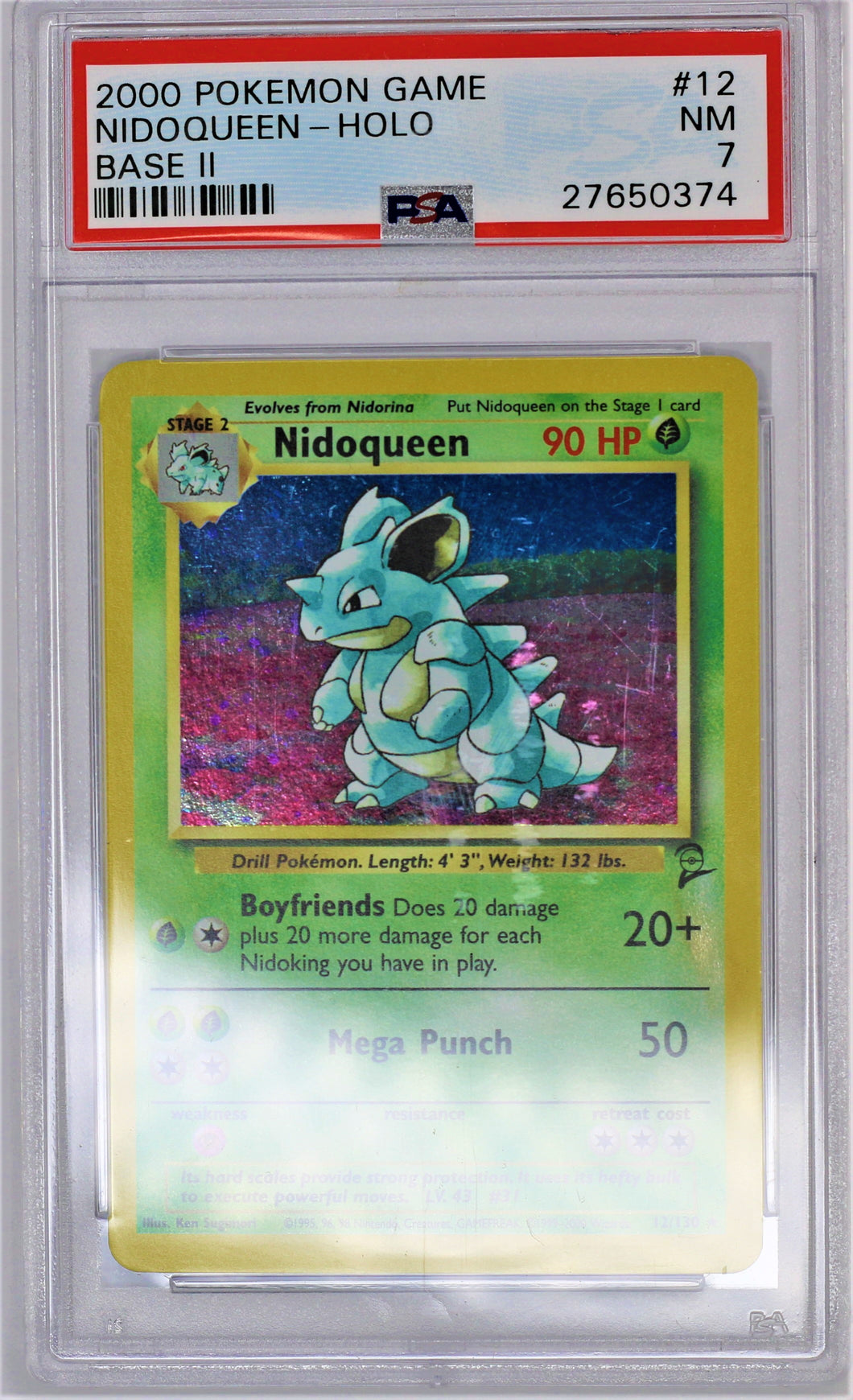 Pokemon TCG Nidoqueen PSA 7 GRADED Base 2